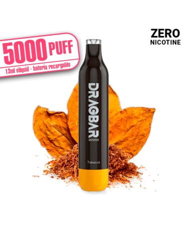 Dragbar TOBACCO 13ml – 5000 PUFF – Desechable SIN NICOTINA