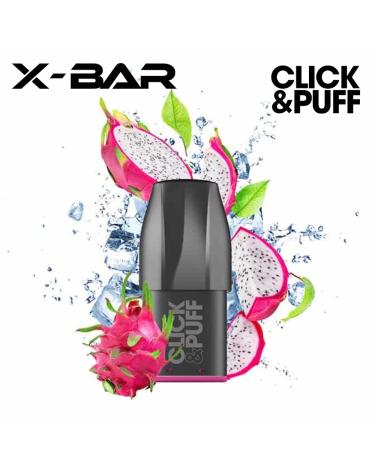 DRAGON FRUIT Cartucho Click & Puff X-Bar 2ml 20mg 600 Puff (1 ud)