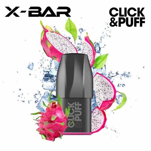 DRAGON FRUIT Cartucho Click & Puff X-Bar 2ml 20mg 600 Puff (1 ud)