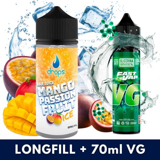 Drops Bar Mango Passion Fruit Ice Aroma 60ml + VG FAST 70ML Drops Bar Mango Passion Fruit Ice Aroma 60ml + VG FAST 70ML