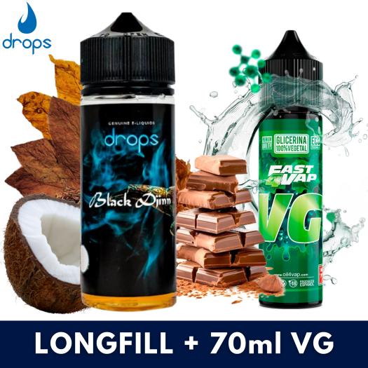 Drops Black Djinn Aroma 16ml/120 Longfill + VG FAST 70ML Drops Black Djinn Aroma 16ml/120 Longfill + VG FAST 70ML