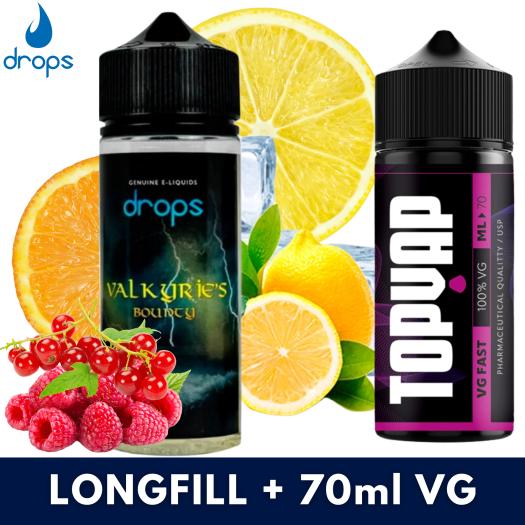 Drops Valkyries Bounty Aroma 16ml/120 Longfill + VG FAST 70ML Drops Valkyries Bounty Aroma 16ml/120 Longfill + VG FAST 70ML
