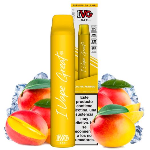Exotic Mango 600puffs - IVG Bar Plus 20mg - Pod Desechable