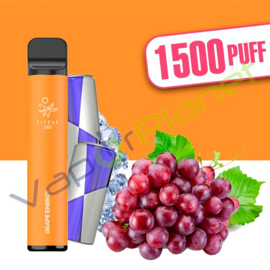 GRAPE ENERGY Elf Bar 1500 4,8ml Pod System - Desechable - SIN NICOTINA