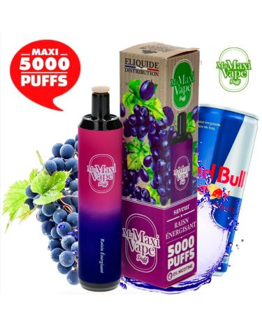 GRAPE ENERGY Ma Maxi vape 5000 puffs SIN NICOTINA