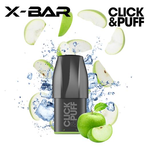 GREEN APPLE Cartucho Click & Puff X-Bar 2ml 20mg 600 Puff (1 ud)