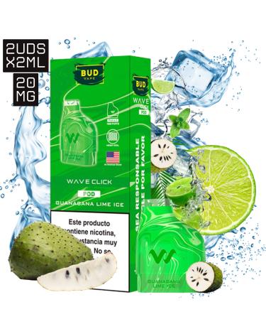 Guanabana Lime Ice Wave Click 2ml x 2uds 20mg | 2 Cartuchos |