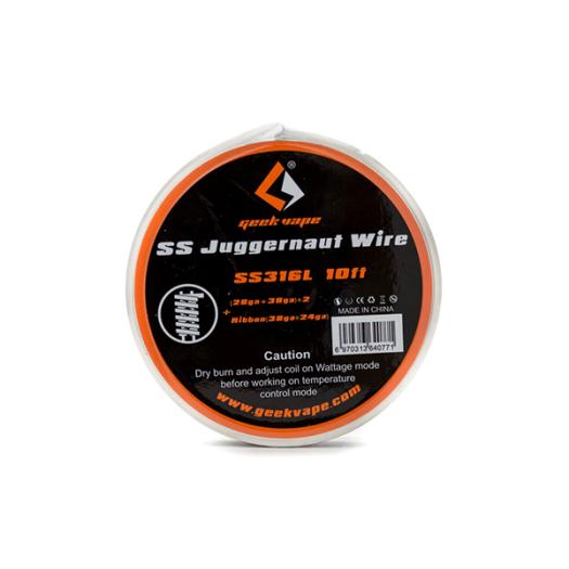 Hilo Resistivo Juggernaut SS316L ( 28Ga+38Ga)*2 + ( 38Ga*24Ga)- Geekvape