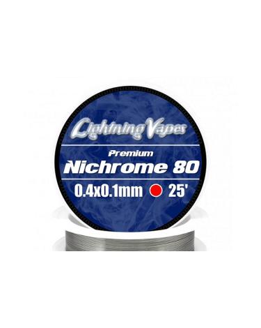 Hilo Resistivo NICHROME 80 0.4x0.1 - 7,5Metros - Lightning Vapes