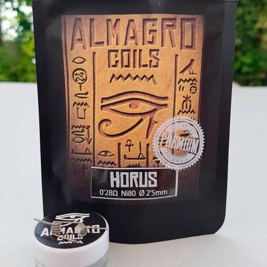 HORUS - Single coil 0.28Ω Ni80 ⵁ2.5mm 4.5 vueltas ALMAGRO Coils