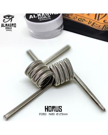 HORUS - Single coil 0.28Ω Ni80 ⵁ2.5mm 4.5 vueltas ALMAGRO Coils