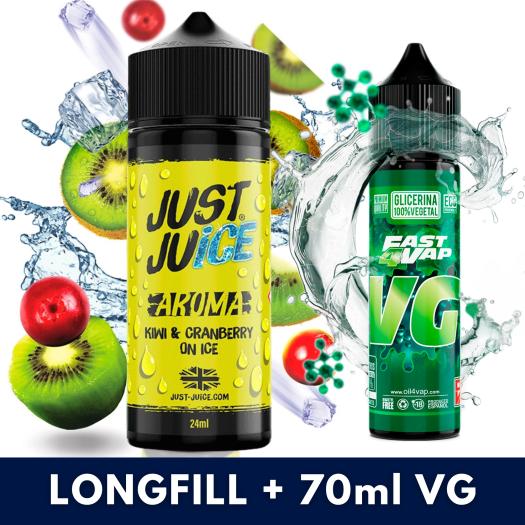 Kiwi Cranberry On Ice 24ml/120 (Longfill) Just Juice + 70ml VG Fast
