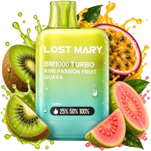 Kiwi Passion Fruit Guava BM1000 Turbo Lost Mary by ElfBar 20mg
