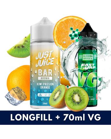 Kiwi Passion Fruit Orange 24ml/120 (Longfill) Just Juice Bar + 70ml VG Fast