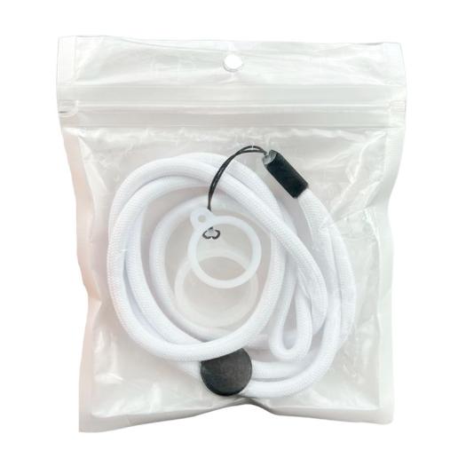 Lanyard Ajustable Con Anillo De Silicona Blanco