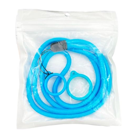 Lanyard Con Anilla De Silicona Azul