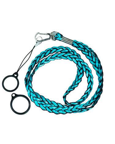 Lanyard Trenzado AZUL Con 2 Anillos De Silicona