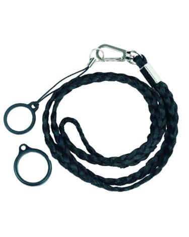 Lanyard Trenzado NEGRO Con 2 Anillos De Silicona