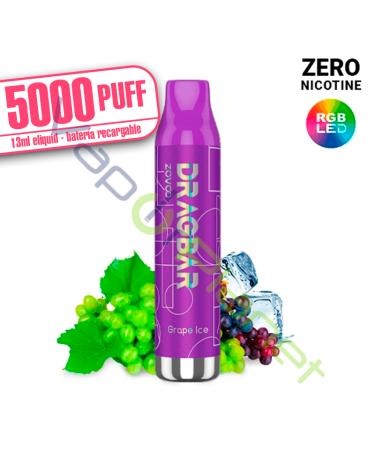 LED – Dragbar GRAPE ICE 13ml – 5000 PUFF – Desechable SIN NICOTINA