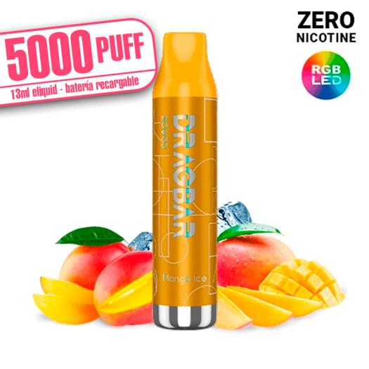 LED – Dragbar MANGO ICE 13ml – 5000 PUFF – Zovoo by VooPoo – Desechable SIN NICOTINA