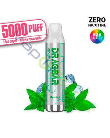 LED – Dragbar MENTHOL 13ml – 5000 PUFF – Desechable SIN NICOTINA
