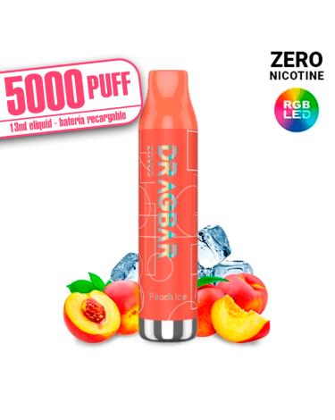 LED – Dragbar PEACH ICE 13ml – 5000 PUFF – Desechable SIN NICOTINA