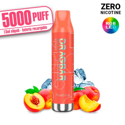 LED – Dragbar PEACH ICE 13ml – 5000 PUFF – Desechable SIN NICOTINA