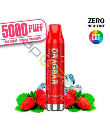 LED – Dragbar STRAWBERRY ICE 13ml – 5000 PUFF – Zovoo by VooPoo – Desechable SIN NICOTINA