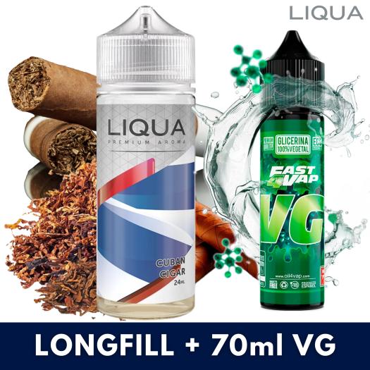 Liqua Cuban Cigar Aroma 24ml (Longfill) + VG FAST 70ML