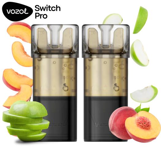 Manzana Melocotón | Pack 2 uds | Cartuchos Precargados 20mg Vozol Switch Pro