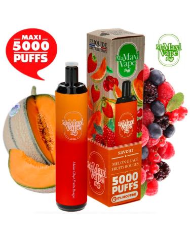 MELON ICE RED FRUITS Ma Maxi vape 5000 puffs SIN NICOTINA