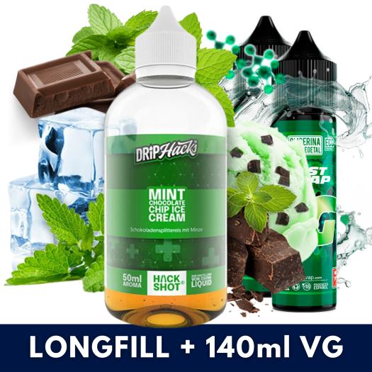 Mint Chocolate Ice Cream 50ml/250 Aroma (Longfill) Drip Hacks + 140ml VG Fast