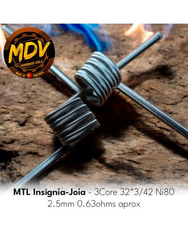 MTL Insígnia-Joia - 3Core 32*3/42 Ni80 2.5mm 0.63ohms aprox - MDV Coils