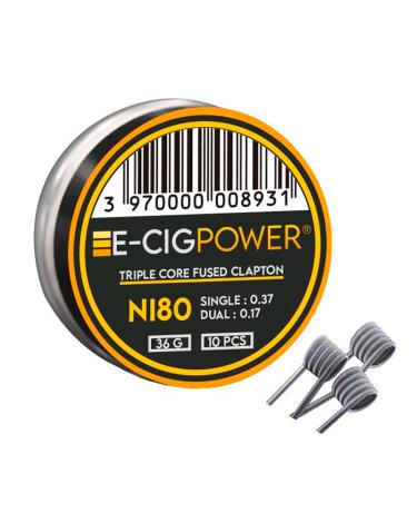 Ni80 Triple Core Fused Clapton - E-Cig Power - 10 Coils
