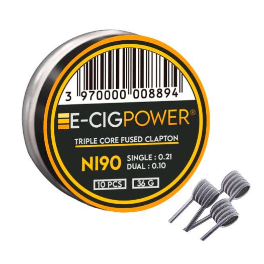Ni90 Triple Core Fused Clapton - E-Cig Power - 10 Coils