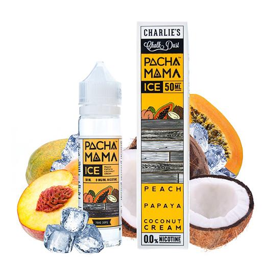 ▲ PACHAMAMA eJuice ICE PEACH PAPAYA COCONUT CREAM 50 ml + Nicokit Gratis