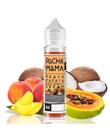 ▲ PACHAMAMA eJuice PEACH PAPAYA COCONUT CREAM 50 ml + Nicokit Gratis