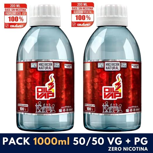 PACK OIL4VAP 1.000ml 50/50 VG + PG (500ml PG + 500ML VG) - Sin Nicotina