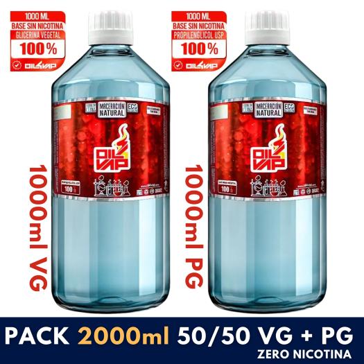 PACK 2000ml 50/50 VG + PG (1000ml PG + 1000ML VG) - Sin Nicotina