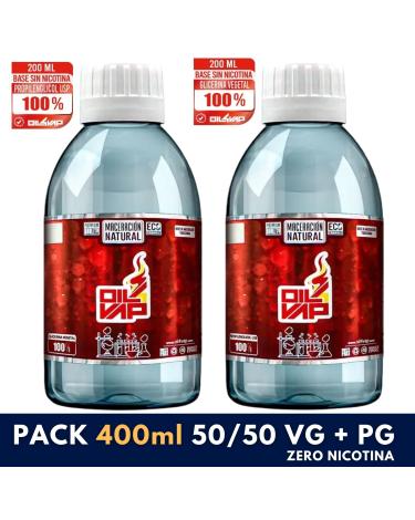 PACK 400ml 50/50 VG + PG (200ml PG + 200ML VG) - Sin Nicotina