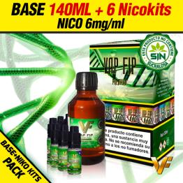 → PACK BASE VAP FIP 140ml + 6 Nicokits ✭ 200ml a 6mg/ml ✭