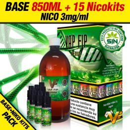 → PACK BASE VAP FIP 850ml + 15 Nicokits ✭ 1.000ml a 3mg/ml ✭