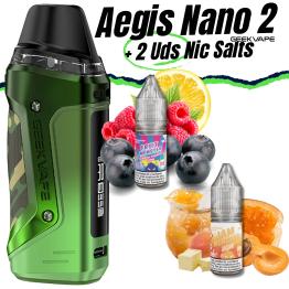 Pack de Inicio Aegis Nano 2 Geekvape + 2 uds Sales de Nicotina 20mg