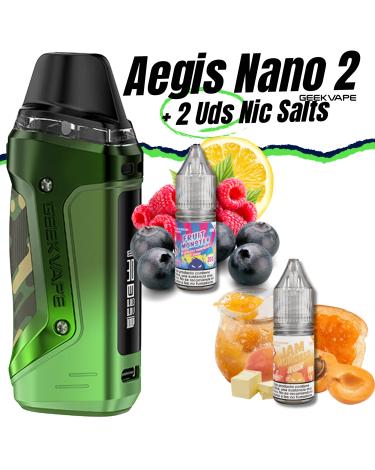 Pack de Inicio Aegis Nano 2 Geekvape + 2 uds Sales de Nicotina 20mg