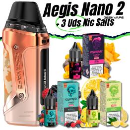 Pack de Inicio Aegis Nano 2 Geekvape + 3 uds Sales de Nicotina 10mg