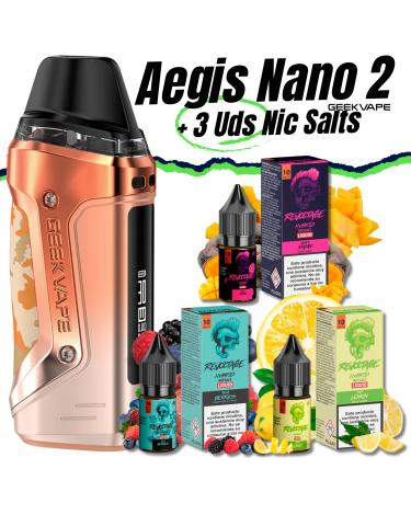 Pack de Inicio Aegis Nano 2 Geekvape + 3 uds Sales de Nicotina 10mg