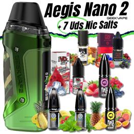 Pack de Inicio Aegis Nano 2 Geekvape + 7 uds Sales de Nicotina 10ml