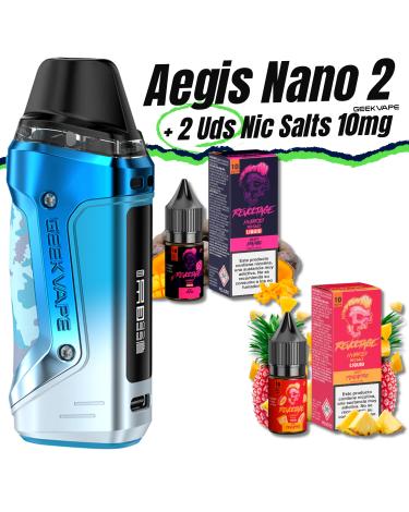 Pack de Inicio Aegis Nano 2 (Ocean Blue) Geekvape + 2 uds Sales de Nicotina 10ml 10mg