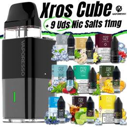 Pack de Inicio Xros Cube Vaporesso + 9 uds Sales 10ml 11mg