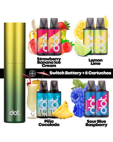 Pack DotMod Switch Battery + 8 Cartuchos | 8x2ml 20mg | 4800Puff | Forest Green